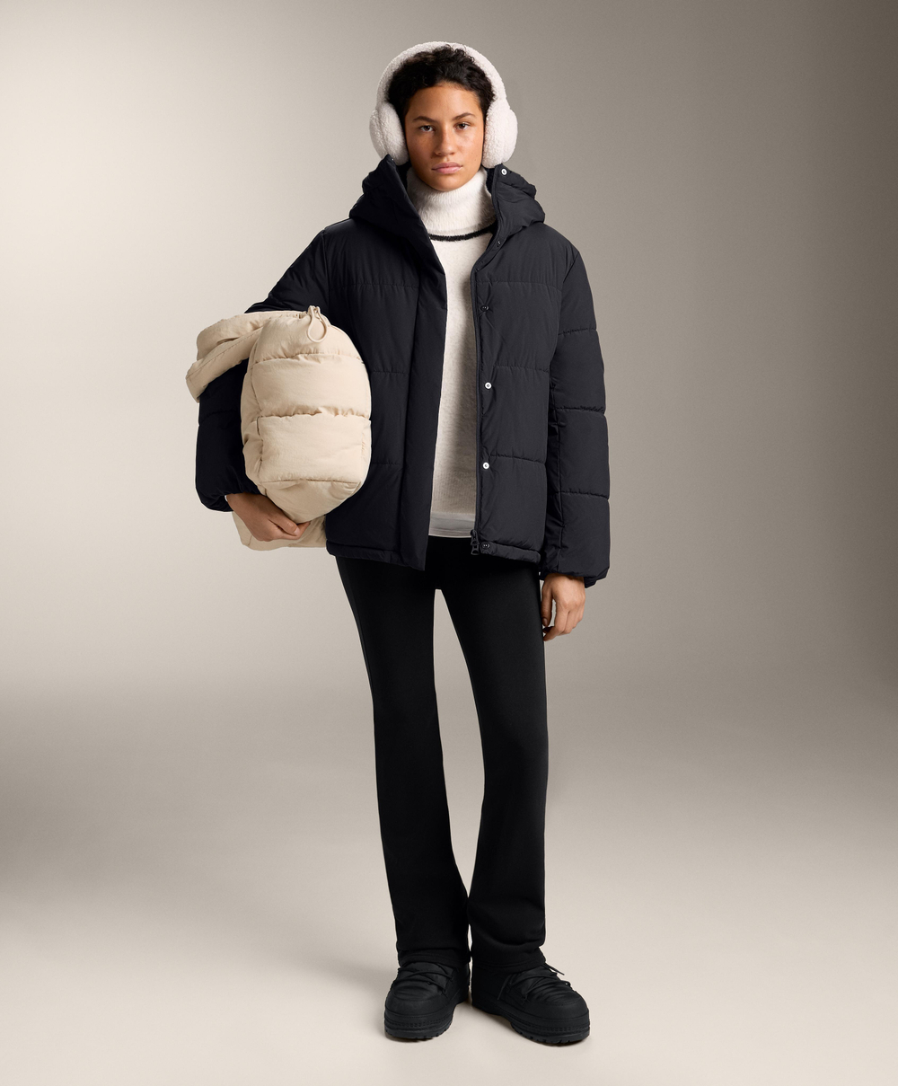 Oysho Вязаный свитер с кантом и высоким воротником, экрю