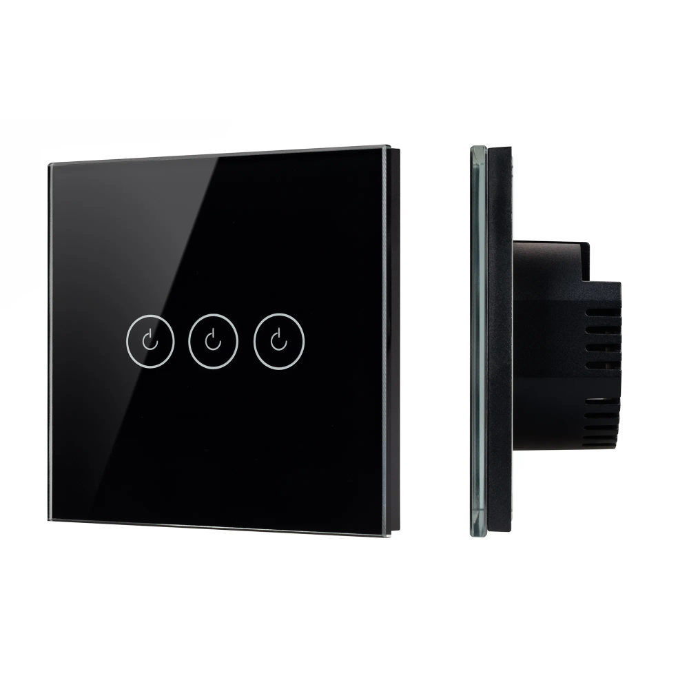 Выключатель сенсорный SWT-OMALI-S03-ZB-BK (250V, 10A, Zigbee) (Arlight, Стекло) 050046