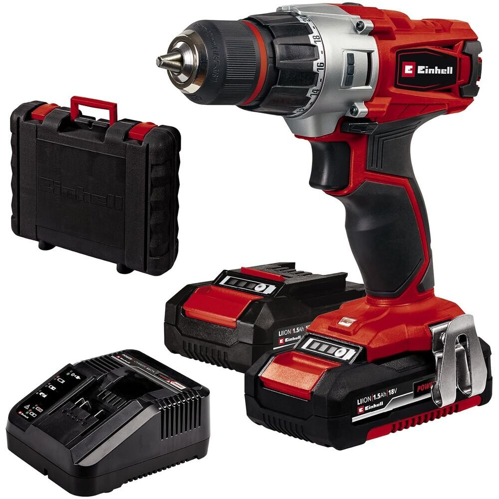 Дрель аккумуляторная Einhell PXC TE-CD 18/2 Li, 18В,44Нм,патрон 10мм,2x2.0Ач,кейс 4514231