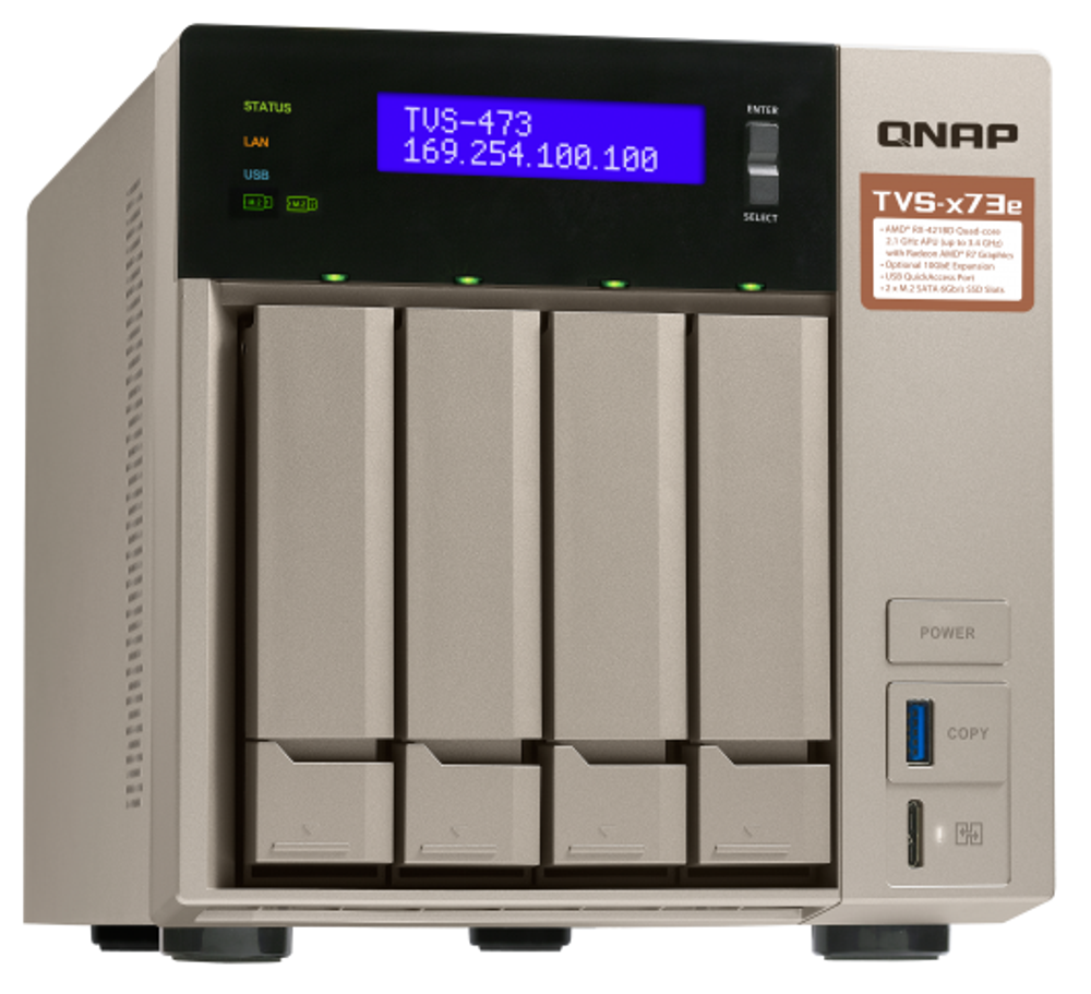 Сетевой RAID-накопитель  QNAP TVS-473e-8G