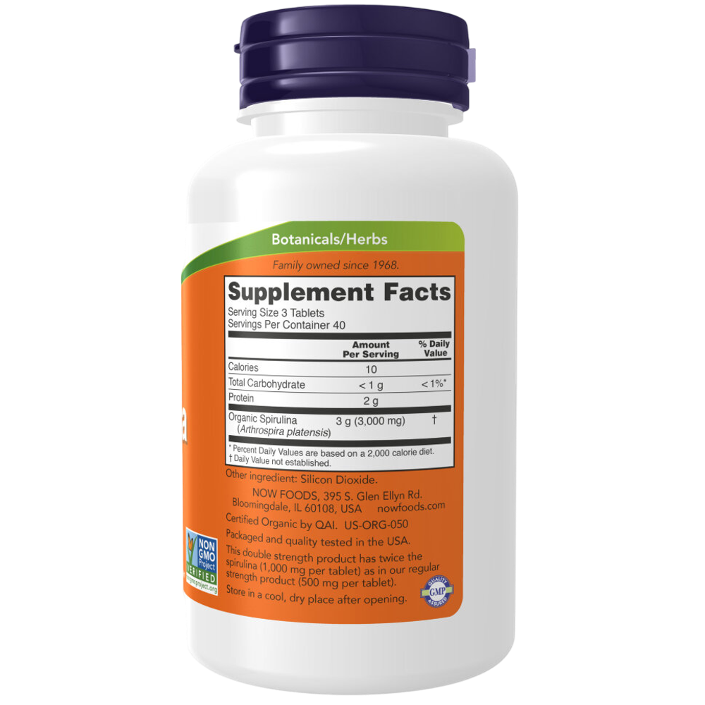 Now Foods Natural Spirulina 1000 mg 120 tab , Спирулина