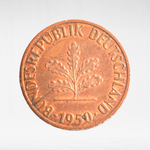 Germany, 1 Pfennig, 1950, (Hamburg Mint - "J"), VF