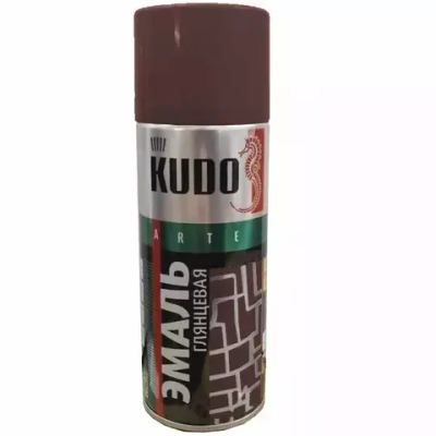 Краска аэрозольная, коричневая глянцевая. KUDO. 520 мл.