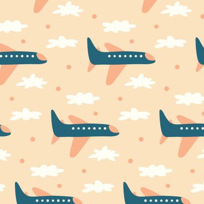 Buy baby fabric planes clouds