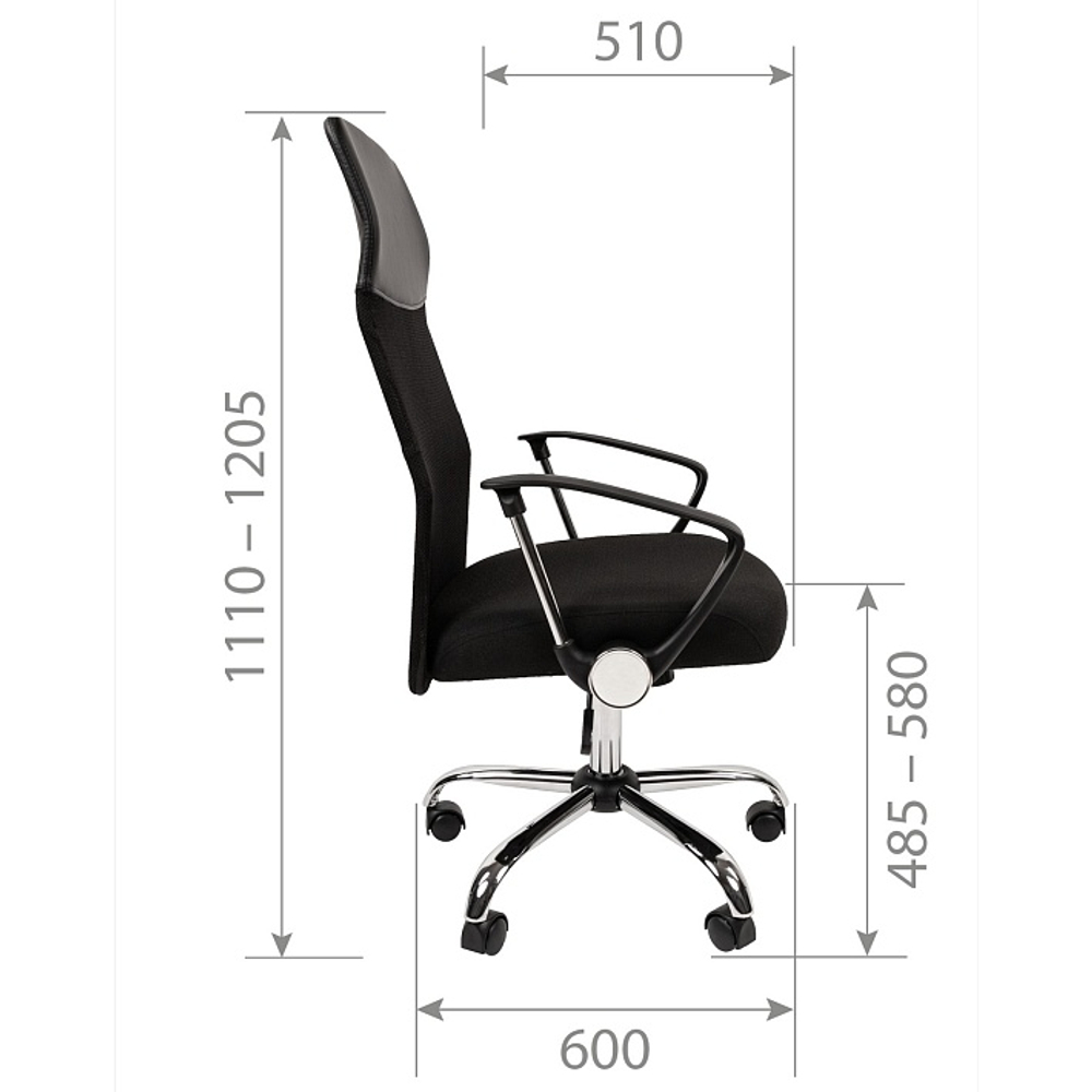 Офисное кресло CHAIRMAN 610N, ткань стандарт/сетчатый акрил