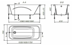 Акриловая ванна Roca Line (Рока Лайн) 150x70, ZRU9302982