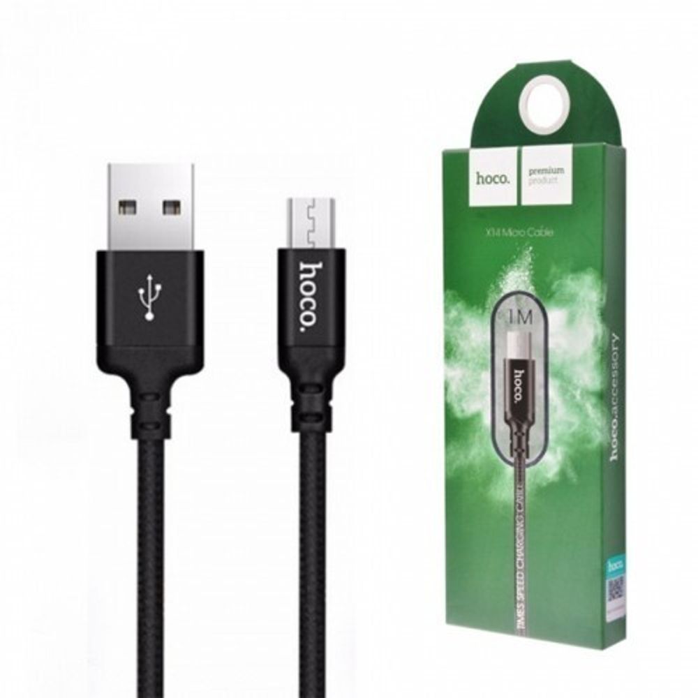 Дата-кабель универ. micro USB /Android/ 2 м, 2A, нейлоновая оплетка (HOCO.)