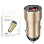 Автомобильный адаптер питания BOROFONE BZ19A QC 3.0 (золото)