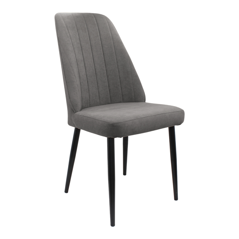 Стул "Лотос" (арт. 327), велюр Бренди В28 антрацит, ножки черные