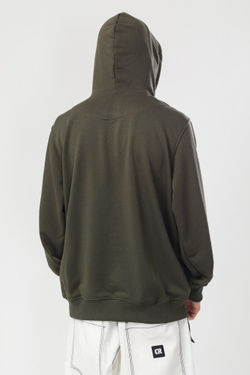 Толстовка CODERED Base Hoodie Wide Summer Logo R Болотный/Белый принт CODERED