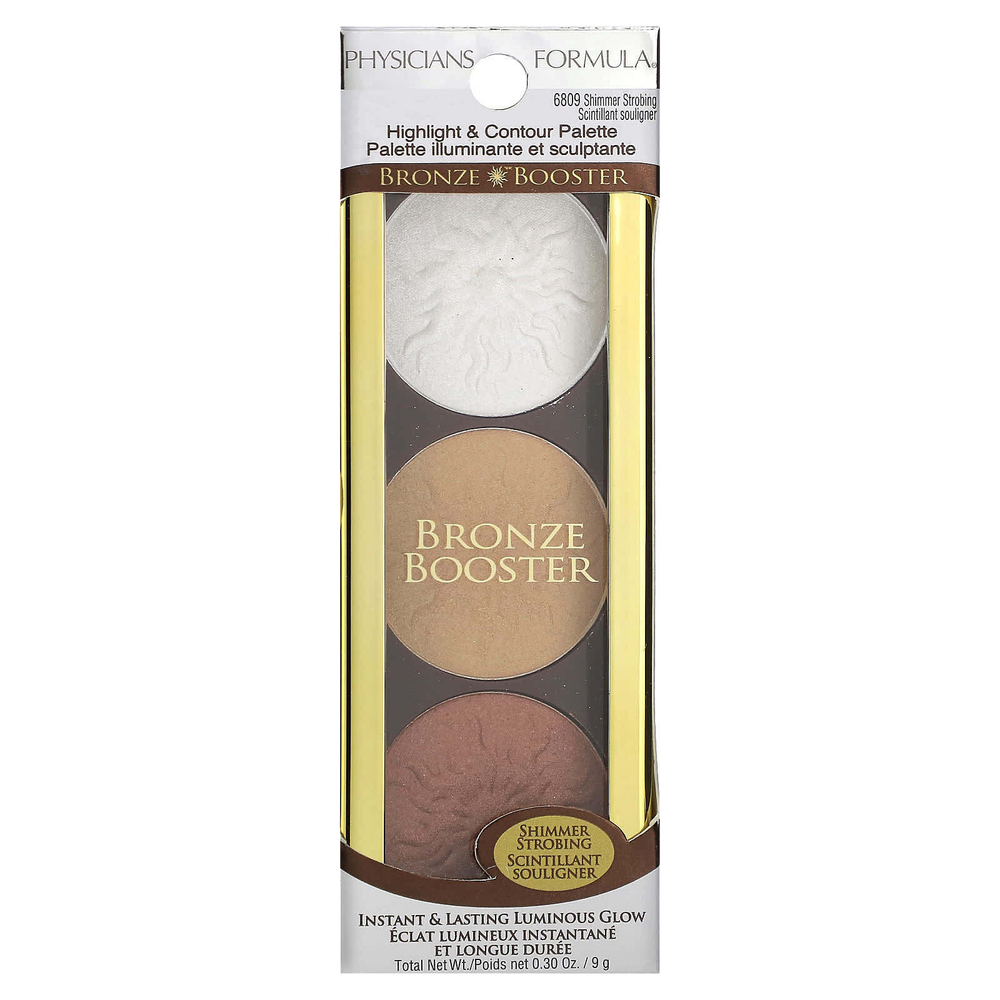 Physicians Formula, Highlight & Contour Palette, Bronze Booster, 6809 Shimmer Strobing, 9 г (0,30 унции)