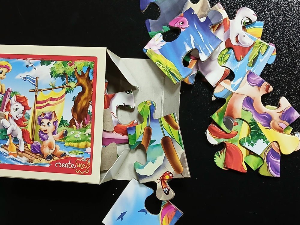 Пазл 24 деталей, "Чудесные пони №3", Рыжий Кот в комплекте 4 шт, арт.П24-5632, картонная основа, от 3 лет