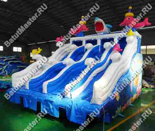 Надувная водная горка для бассейна «Синее море» , 8*6*5 м