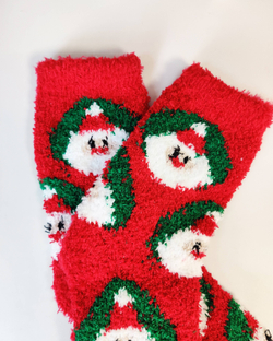 Носки НГ махровые р.35-40 "Christmas 2" Санта в кружке