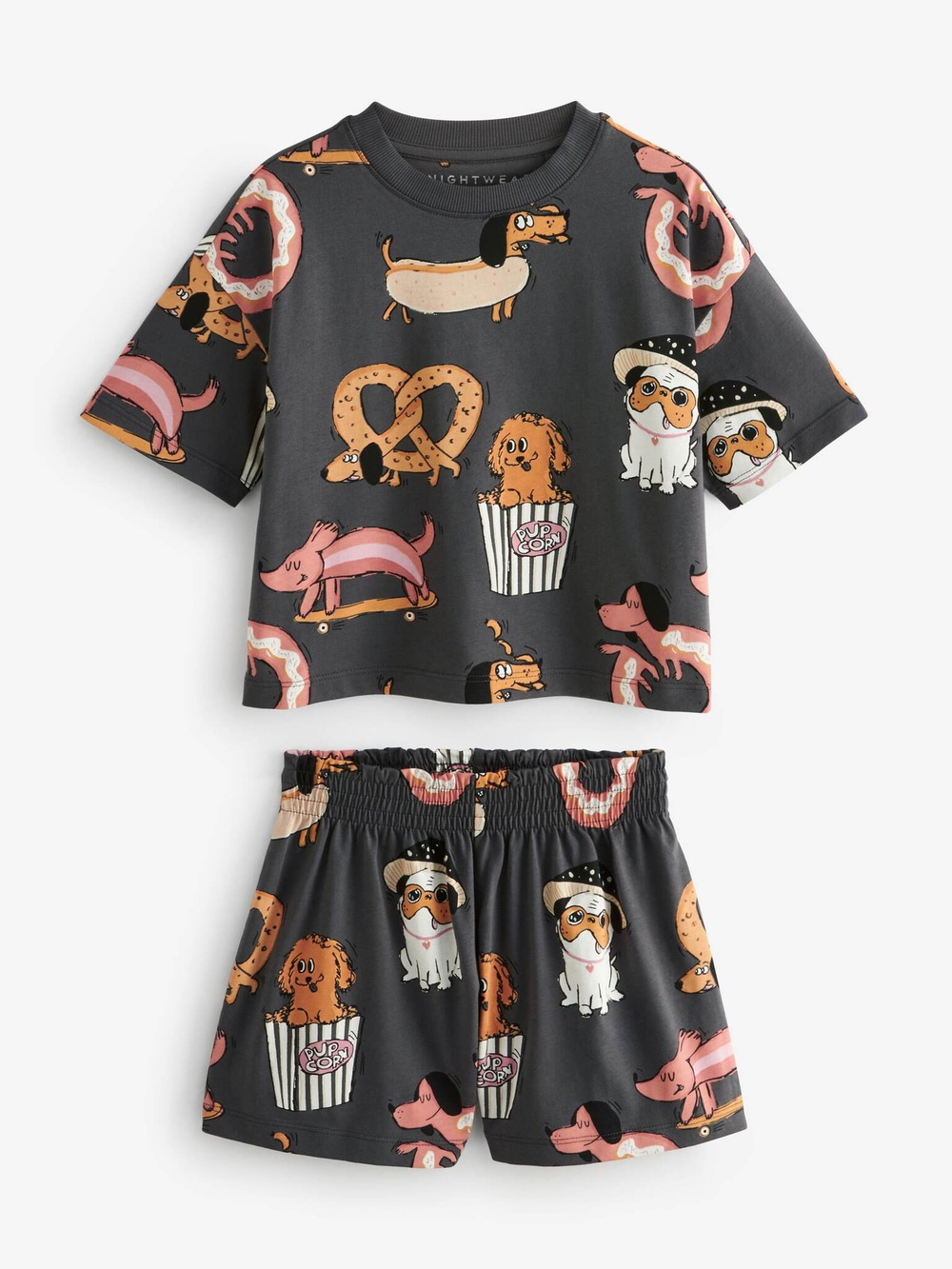 Пижама для девочки Next 855-827, 3 шт., Темно-серый, Розовый