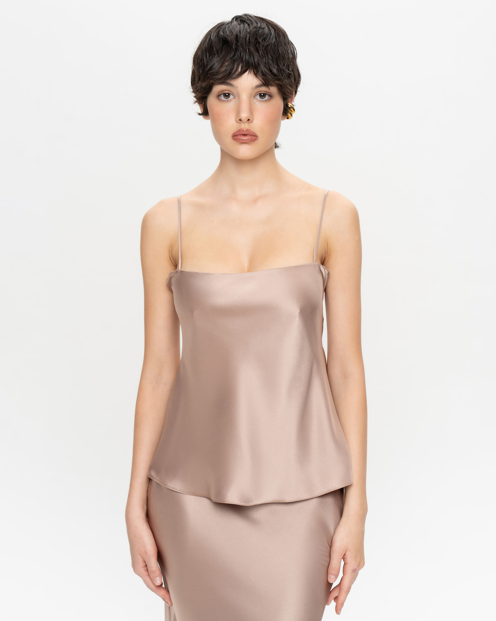 Топ из жемчужного сатина