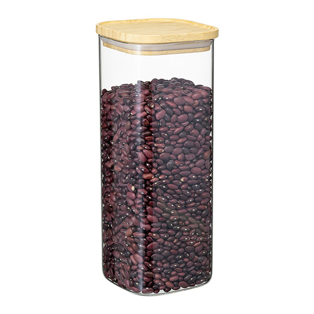 Банка для хранения квадратная Glass Bamboo, 1,9 л
