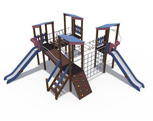 Игровой комплекс Геометрия с металлическими скатами Н-1500 ДИО 10114