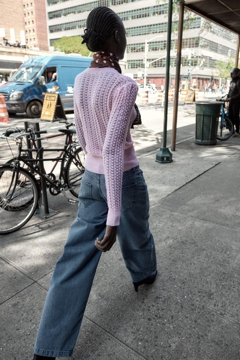 ZARA СВИТЕР ИЗ ШЕРСТИ И АЛЬПАКИ С АЖУРНЫМ УЗОРОМ, РОЗОВЫЙ