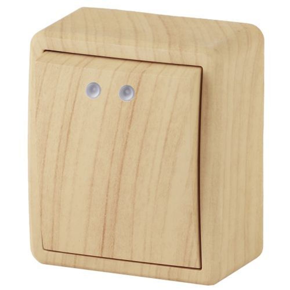 Выключатель 1-кл. ОП Эра Эксперт 10А IP20 11-1202-11 250В 10AX с подсветкой сосна Эра Б0020659