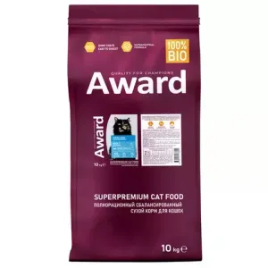 Сухой корм AWARD Sterilized для взрослых стерилизованных кошек с белой рыбой и добавлением семян льна, клюквы и цикория