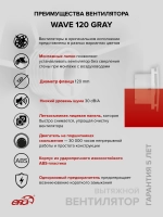 Вентилятор накладной WAVE D120 Gray ERA