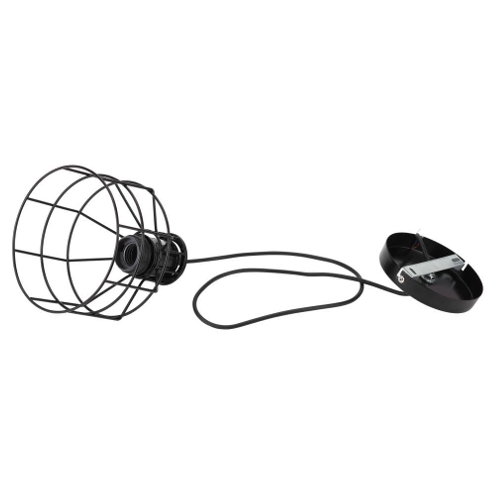 Светильник подвесной (подвес) ЭРА PL9 BK металл, E27, max 60W, высота плафона 230мм, подвеса 800мм, черный | Подвесы в стиле LOFT