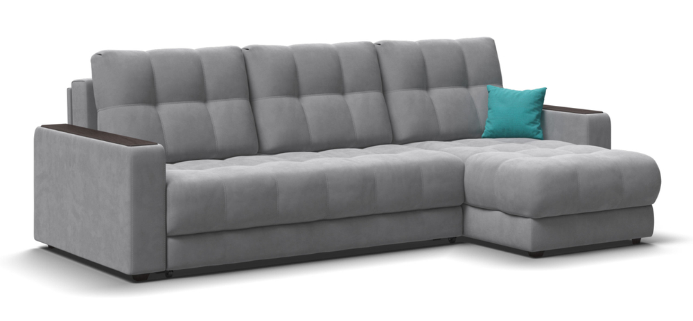 Угловой диван Босс Классик Велюр Монолит сталь