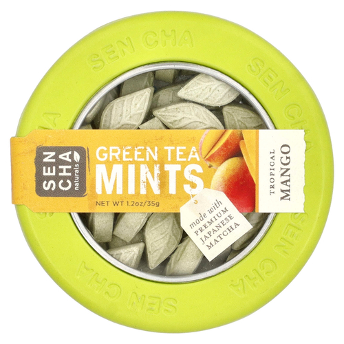 Sencha Naturals, Мятные леденцы с зеленым чаем, тропический манго, 1,2 унции (35 г)