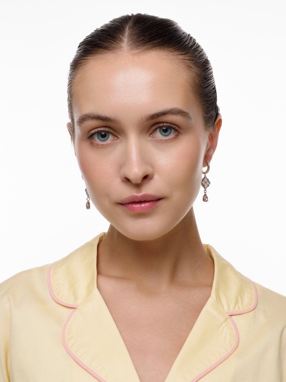 Серьги "Flower Pearl Drop Pink"