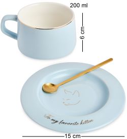 MUG-405/4 Чайная пара «Моей любимой кисуле»