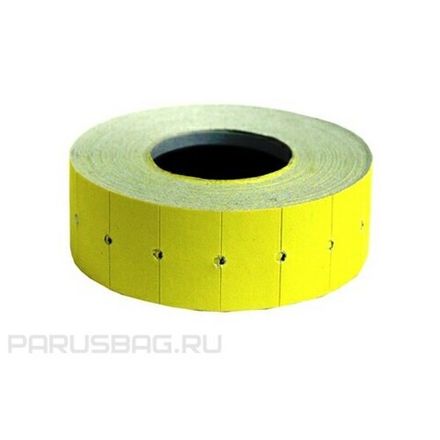 Этикет-лента 21*12мм, 500 шт, жёлтая, Спейс