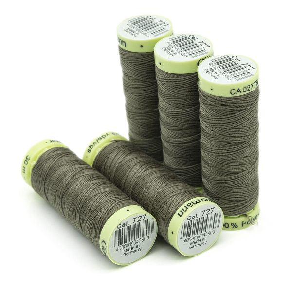 Нитки отделочные Gutermann Top Stitch 30 (30 метров), 5 кат. | 727 дымч. серо-зеленый