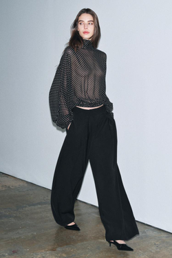 ZARA БЛУЗА В ГОРОШЕК С ЗАВЯЗКАМИ — ZW COLLECTION, ЧЕРНЫЙ/БЕЛЫЙ