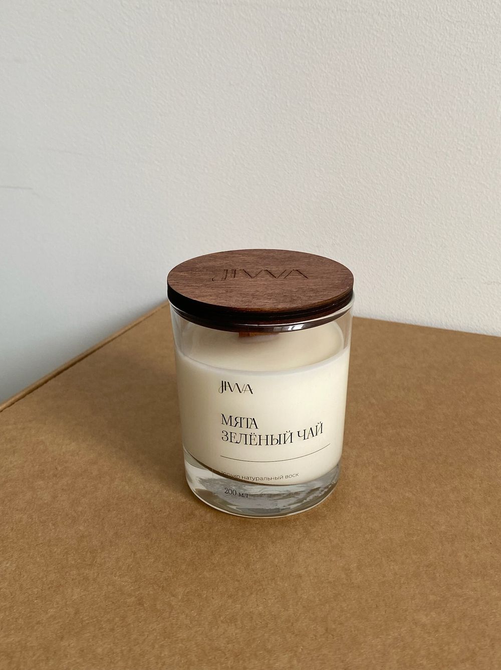 Свеча натуральная ароматическая JIWA 200 мл - Мята-зелены чай