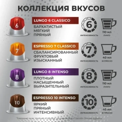 Кофе в капсулах Monarch Lungo № 8 Intenso, набор для кофемашины Nespresso, 10 шт