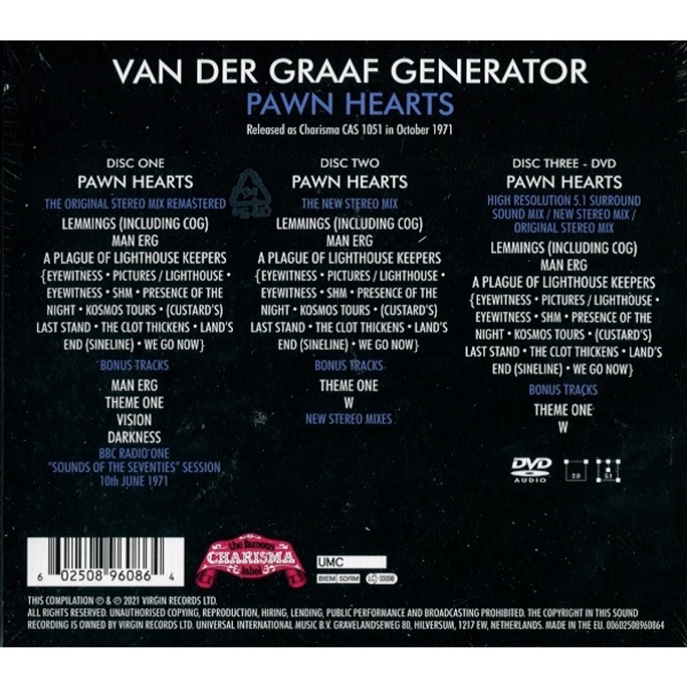 Van Der Graaf Generator / Pawn Hearts (Deluxe Edition)(2CD+DVD Audio)
