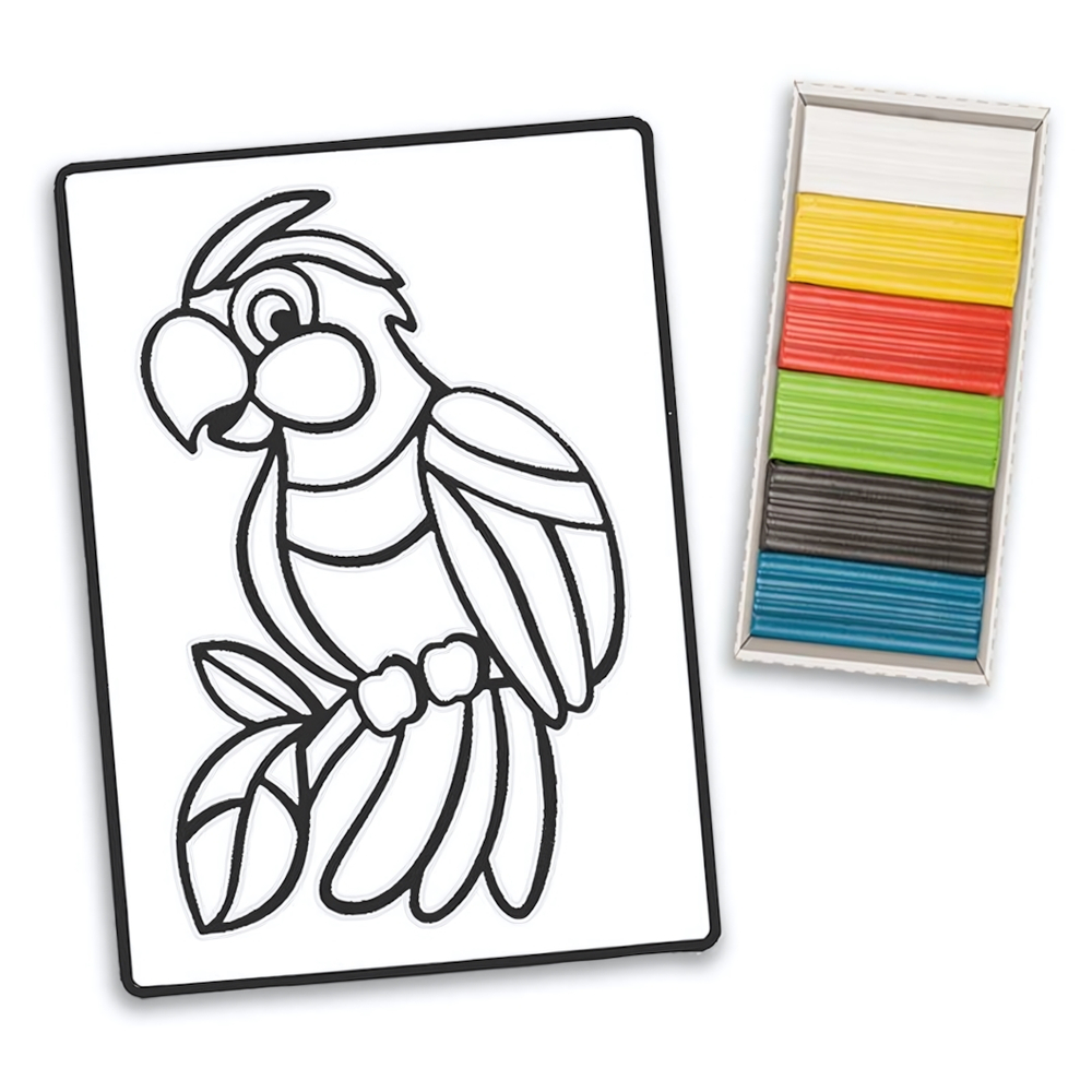 Набор для детского творчества, картина пластилином "Попугай" 12х18см (Maxiart)