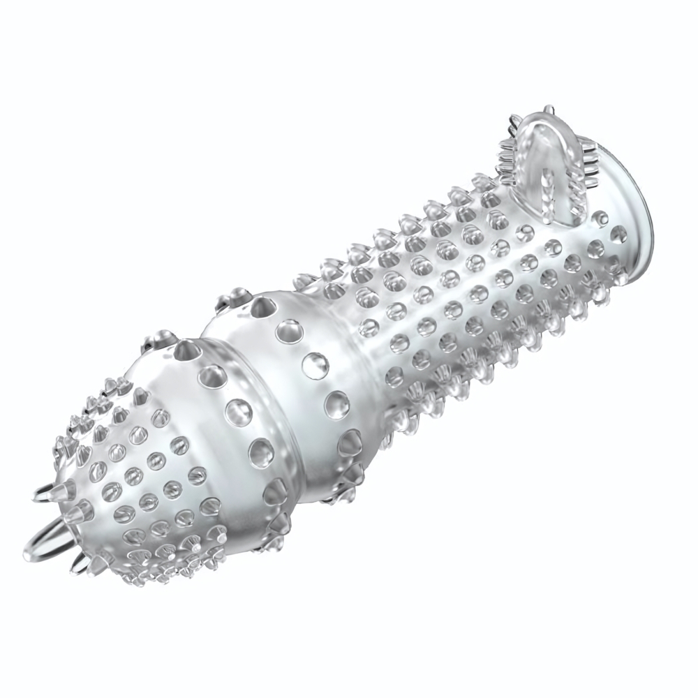 Закрытая прозрачная насадка Crystal sleeve - 12,8 см. (Цвет: прозрачный)