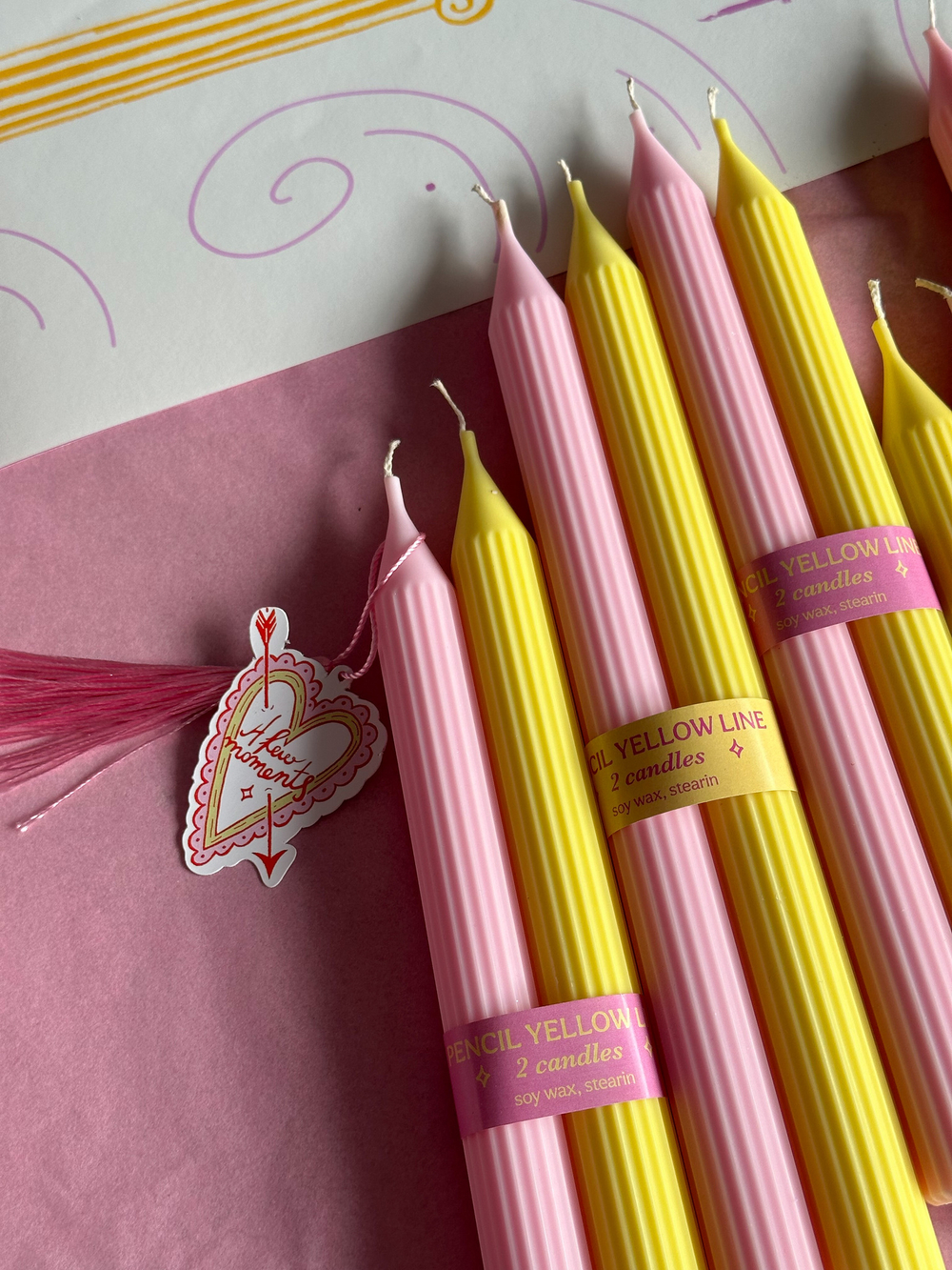 Набор из 2 свечей Pencil Pink Lemonade