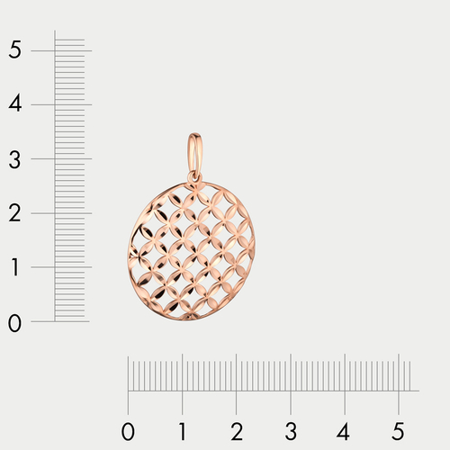 Подвеска женская из розового золота 585 пробы без вставок (арт. 106168-1010)