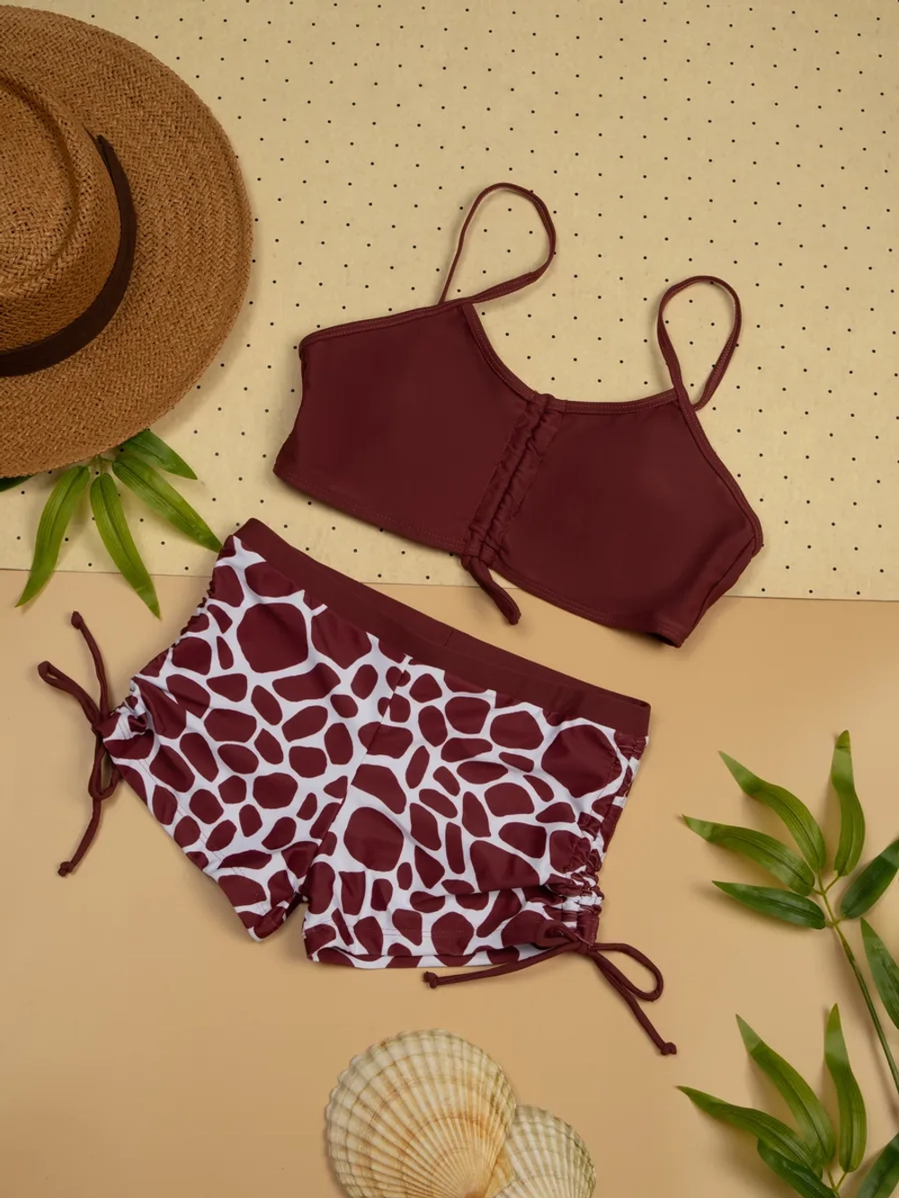 купальник раздельный 3 в 1 с шортами и топ парео