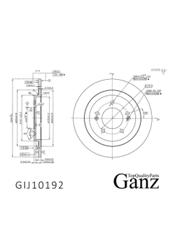 Диск тормозной задний с покрытием HYUNDAI I30 11-> / KIA CEED 12-18 GANZ GIJ10192
