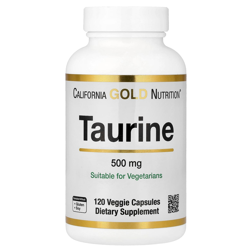 California Gold Nutrition, таурин, 120 растительных капсул (500 мг в 1 капсуле)