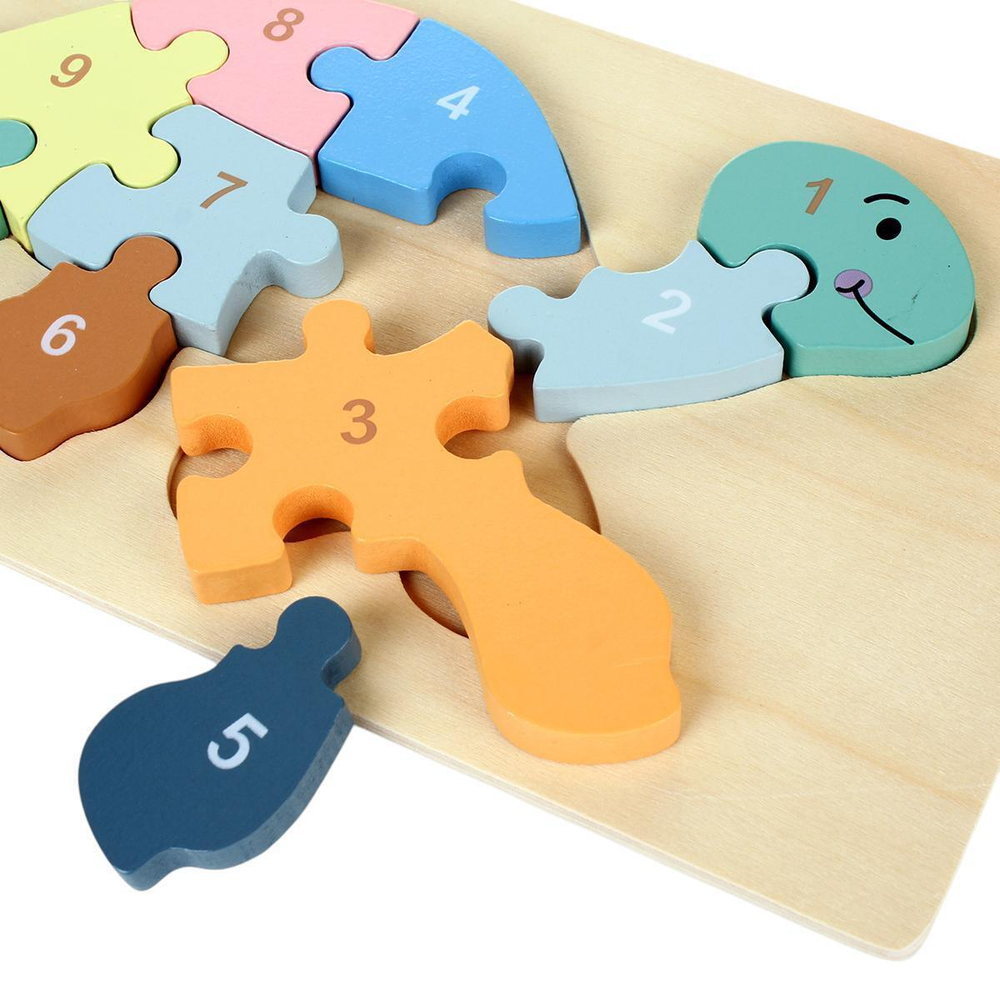 Развивающая игрушка деревянная Пазл-вкладыш по номерам Живовотные, C-41805