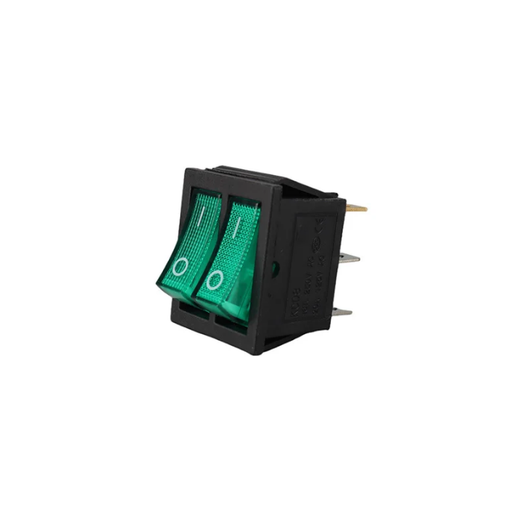 Переключатель ON/OFF двойной 6-pin 16A-250В RWB-511 Зеленый/Зеленый