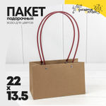 Пакет подарочный 22х13,5х10,5 Ваза для цветов (Крафт)