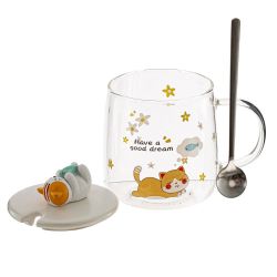 GAEM Кружка с крышкой и ложкой 420 мл, L8 W8 H9 см