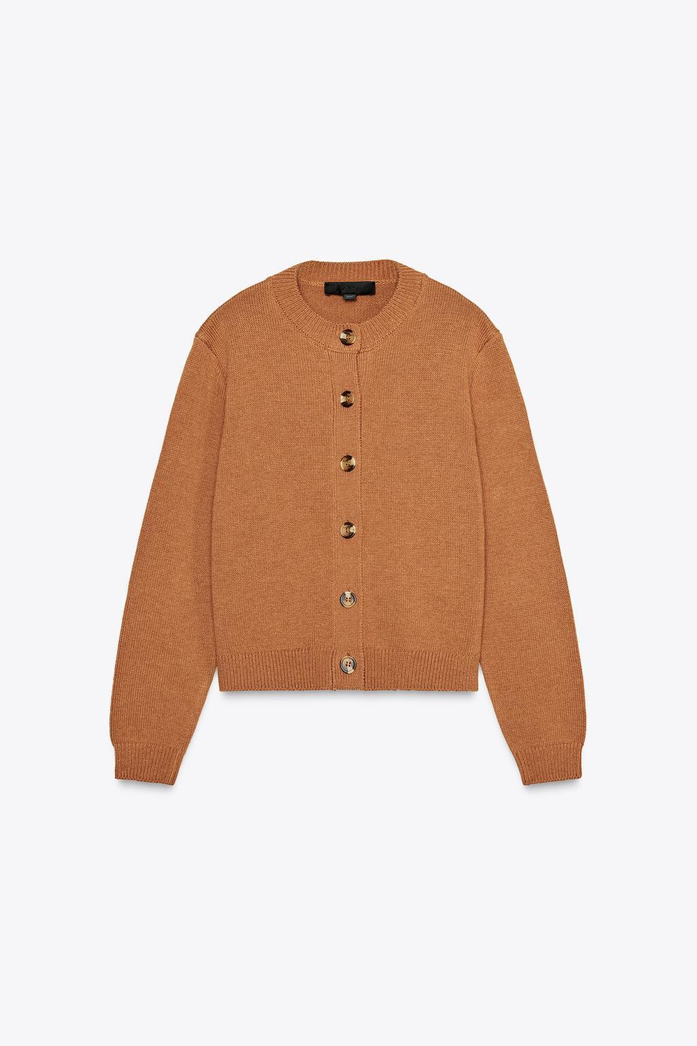 ZARA ОДНОТОННЫЙ КАРДИГАН, КАРАМЕЛЬНЫЙ