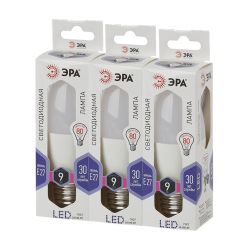 Лампа светодиодная ЭРА STD LED B35-9W-860-E27 9Вт свеча холодный дневной свeт Е27
